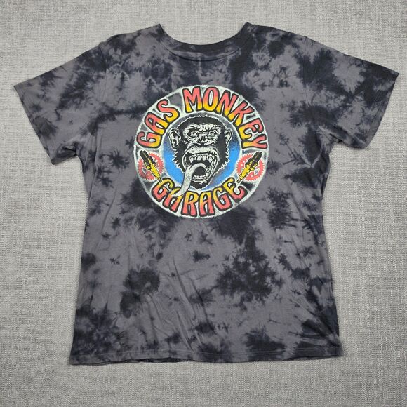 Gas Monkey Other - Gas Monkey Garage Shirt Mens Large Black Grey Tie Dye Graphic Tee Hot Rod Biker